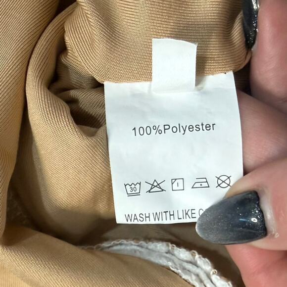 Pink Lemonade White Nude Palm Tree Pineapple Lace Crop Top Midi Skirt Set size M - Picture 4 of 16